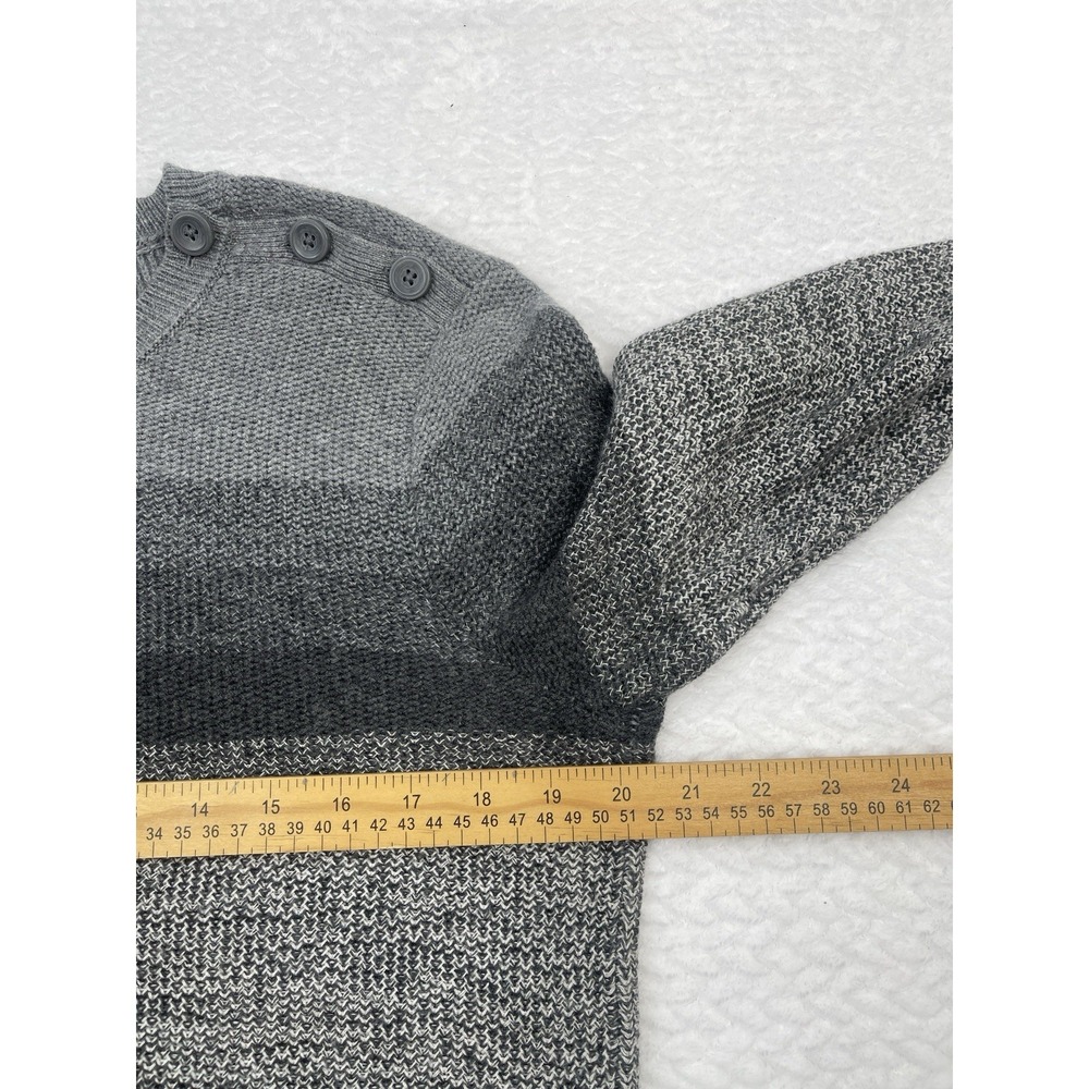 Armani Exchange Men's Sweater Knit Pull Over Gray Gradient Stripe Pattern Size M - Picture 4 of 8